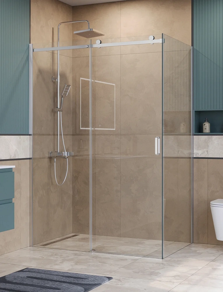Душевой уголок BelBagno SOFT_CLOSE-2-AH-1-150/80-C-Cr 150x80 см, профиль хром, стекло прозрачное — Изображение 1