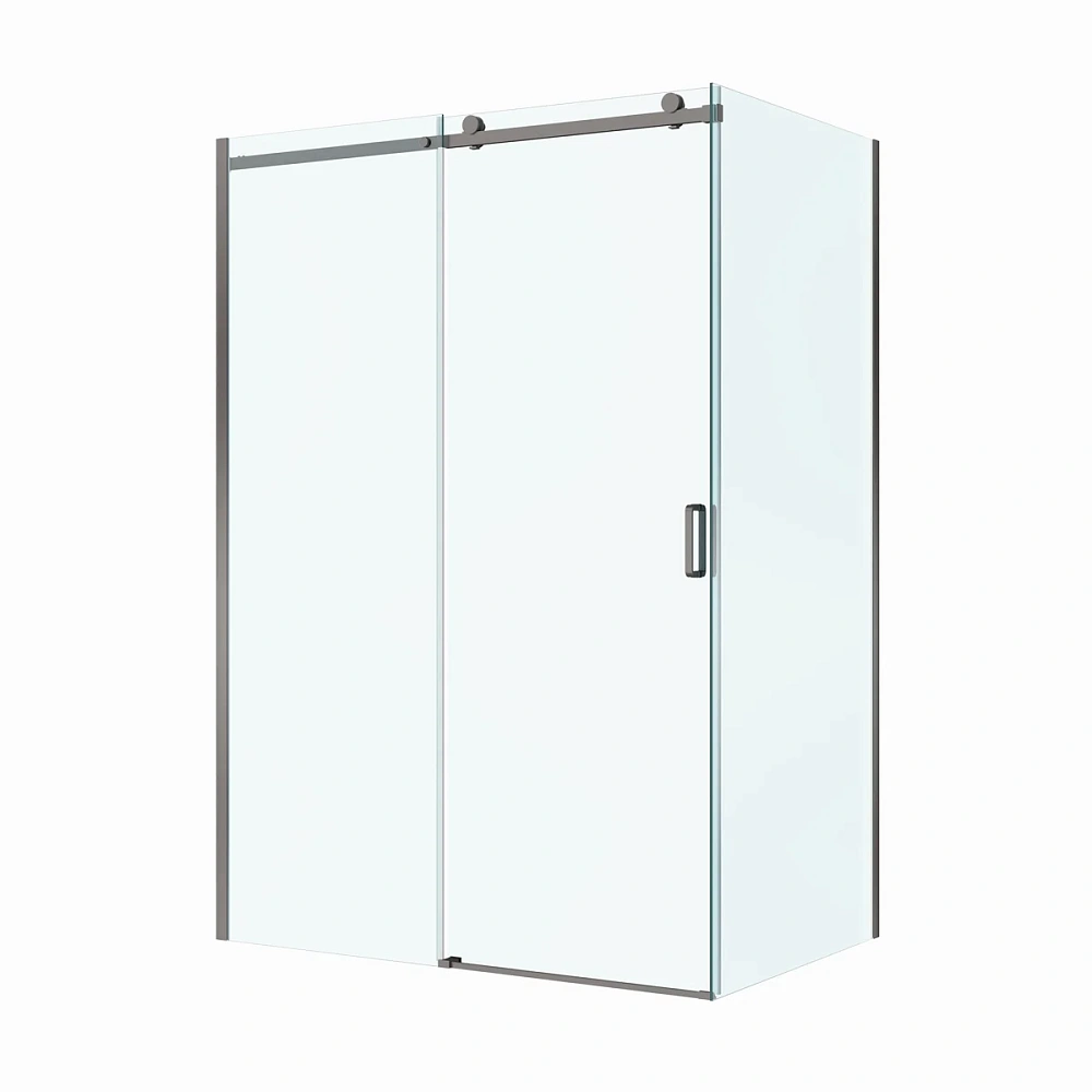 Душевой уголок BelBagno SOFT_CLOSE-2-AH-1-150/80-C-GM 150x80 см, профиль оружейная сталь, стекло прозрачное — Изображение 5