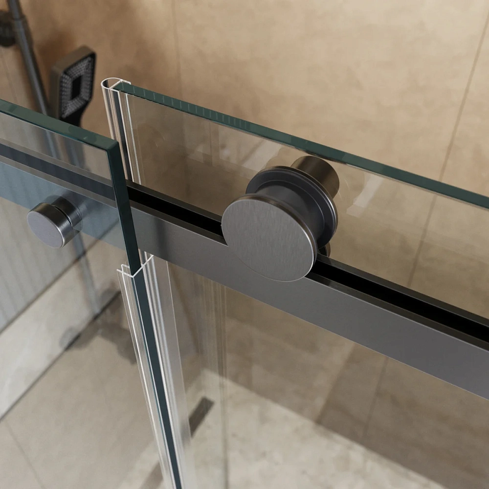 Душевой уголок BelBagno SOFT_CLOSE-2-AH-1-140/80-C-GM 140x80 см, профиль оружейная сталь, стекло прозрачное — Изображение 10