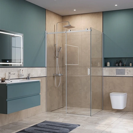Душевой уголок BelBagno SOFT_CLOSE-2-AH-1-130/80-C-Cr 130x80 см, профиль хром, стекло прозрачное Душевой уголок BelBagno SOFT_CLOSE-2-AH-1-130/80-C-Cr 130x80 см, профиль хром, стекло прозрачное