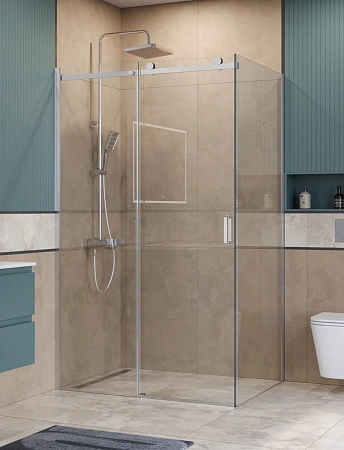 Душевой уголок BelBagno SOFT_CLOSE-2-AH-1-130/80-C-Cr 130x80 см, профиль хром, стекло прозрачное