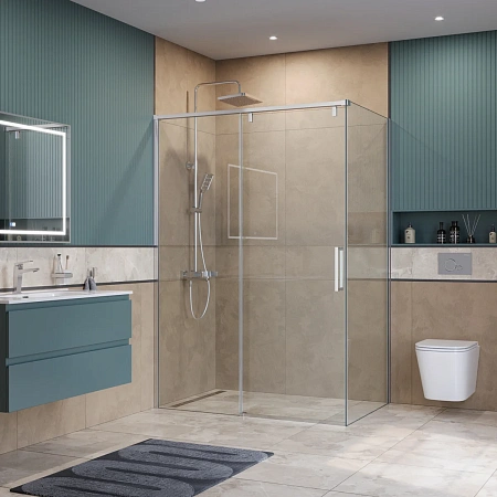 Душевой уголок BelBagno SOFT_CLOSE-1-AH-1-130/80-C-Cr 130x80 см, профиль хром, стекло прозрачное Душевой уголок BelBagno SOFT_CLOSE-1-AH-1-130/80-C-Cr 130x80 см, профиль хром, стекло прозрачное