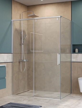 Душевой уголок BelBagno SOFT_CLOSE-1-AH-1-130/80-C-Cr 130x80 см, профиль хром, стекло прозрачное