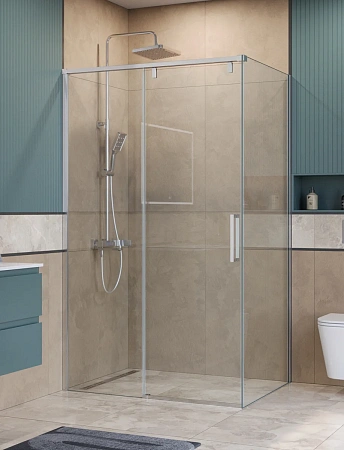 Душевой уголок BelBagno SOFT_CLOSE-1-AH-1-110/80-C-Cr 110x80 см, профиль хром, стекло прозрачное Душевой уголок BelBagno SOFT_CLOSE-1-AH-1-110/80-C-Cr 110x80 см, профиль хром, стекло прозрачное
