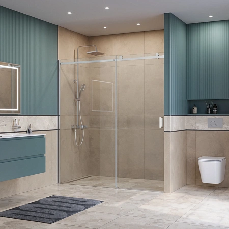 Душевая дверь BelBagno SOFT_CLOSE-2-BF-1-180-C-Cr 180 см, профиль хром, стекло прозрачное Душевая дверь BelBagno SOFT_CLOSE-2-BF-1-180-C-Cr 180 см, профиль хром, стекло прозрачное