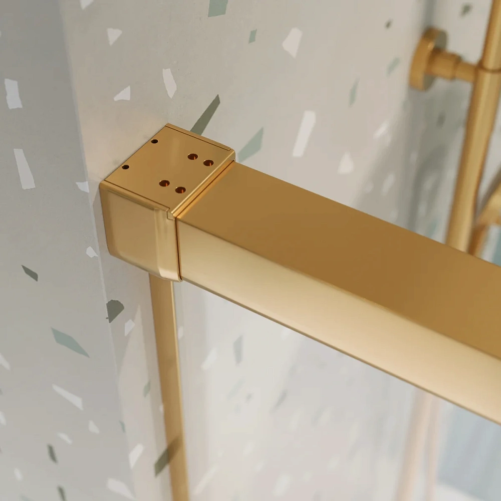 Шторка на ванну CEZARES TANDEM-SOFT-VF-2-180/145-C-BORO-IV цвет профиля брашированное золото стекло прозрачное — Изображение 6