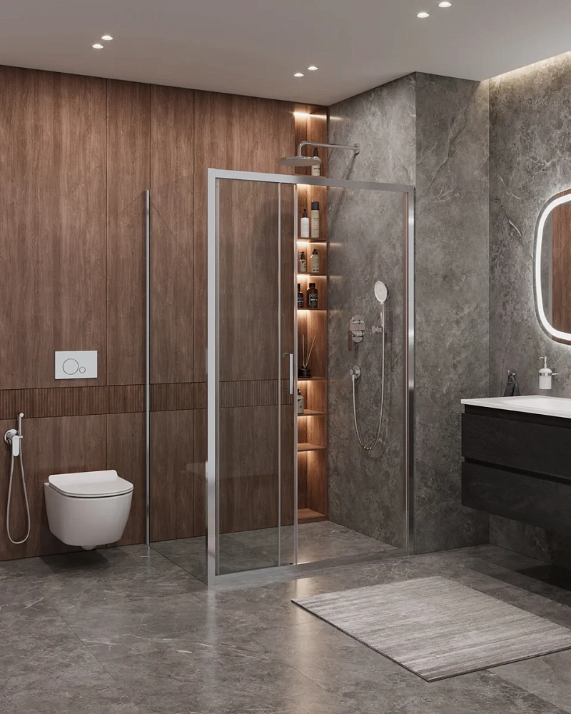 Душевой уголок CEZARES MOLVENO-AHF-31-120/90-C-CR-IV цвет профиля хром стекло прозрачное 1200x900 мм — Изображение 2