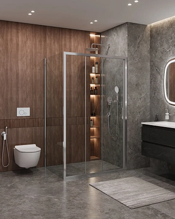 Душевой уголок CEZARES MOLVENO-AHF-31-120/80-C-CR-IV цвет профиля хром стекло прозрачное 1200x800 мм