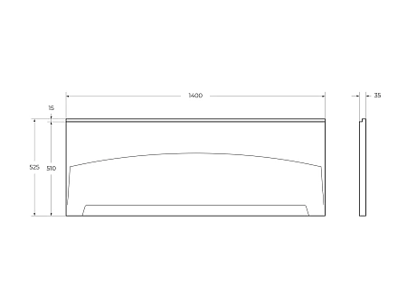 Экран для ванны фронтальный ECO-140-F-SCR-W37 1400x525 белый Экран для ванны фронтальный ECO-140-F-SCR-W37 1400x525 белый