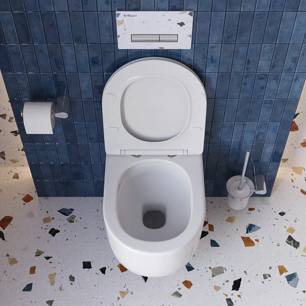 Унитаз подвесной BelBagno SOFT-TOR BB084CH-TOR/SC безободковый c сиденьем — Изображение 9