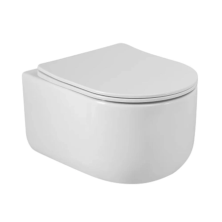 Унитаз подвесной BelBagno SOFT-TOR BB084CH-TOR/SC безободковый c сиденьем