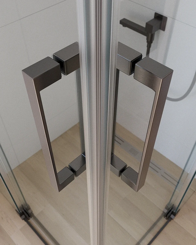 Душевой уголок CEZARES SLIDER-AH-2-80/90-90/100-C-GM 80-90x90-100см стекло прозрачное, профиль оружейная сталь — Изображение 4