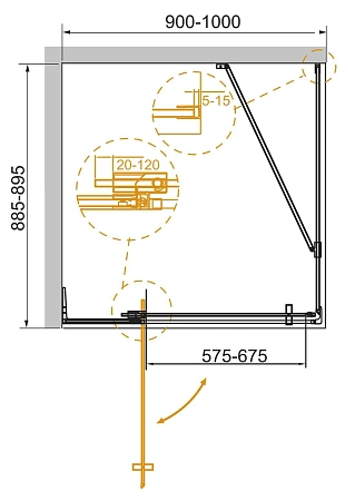 Душевой уголок CEZARES SLIDER-AH-1-90-90/100-GRIGIO-BORO 90-100x90см стекло тонированное (графит), профиль брашированное золото Душевой уголок CEZARES SLIDER-AH-1-90-90/100-GRIGIO-BORO 90-100x90см стекло тонированное (графит), профиль брашированное золото