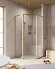Душевой уголок CEZARES RELAX-304-P-1-100-C-BORO 100x100см стекло прозрачное, профиль брашированное золото
