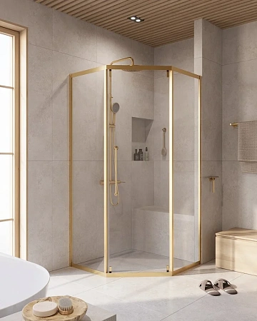 Душевой уголок CEZARES RELAX-304-P-1-100-C-BORO 100x100см стекло прозрачное, профиль брашированное золото Душевой уголок CEZARES RELAX-304-P-1-100-C-BORO 100x100см стекло прозрачное, профиль брашированное золото