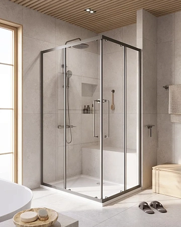 Душевой уголок CEZARES RELAX-304-AH-2-120/90-C-GM 120x90см стекло прозрачное, профиль оружейная сталь Душевой уголок CEZARES RELAX-304-AH-2-120/90-C-GM 120x90см стекло прозрачное, профиль оружейная сталь
