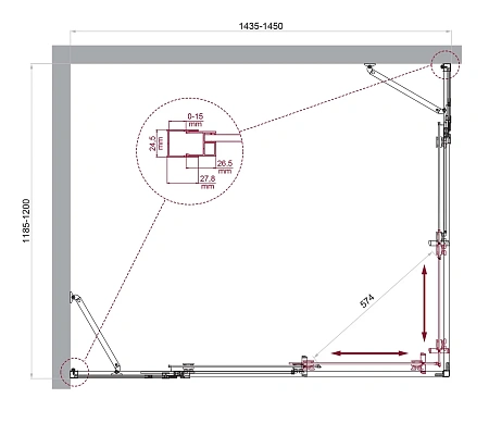Душевой уголок BelBagno LUCE-AH-22-145/120-C-Cr Душевой уголок BelBagno LUCE-AH-22-145/120-C-Cr