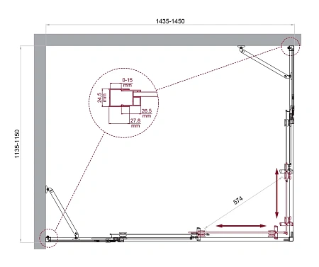 Душевой уголок BelBagno LUCE-AH-22-145/115-C-Cr Душевой уголок BelBagno LUCE-AH-22-145/115-C-Cr