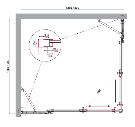 Душевой уголок BelBagno LUCE-AH-22-130/120-C-Cr Душевой уголок BelBagno LUCE-AH-22-130/120-C-Cr