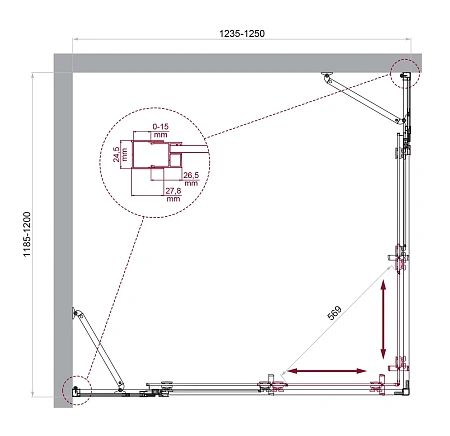 Душевой уголок BelBagno LUCE-AH-22-125/120-C-Cr Душевой уголок BelBagno LUCE-AH-22-125/120-C-Cr