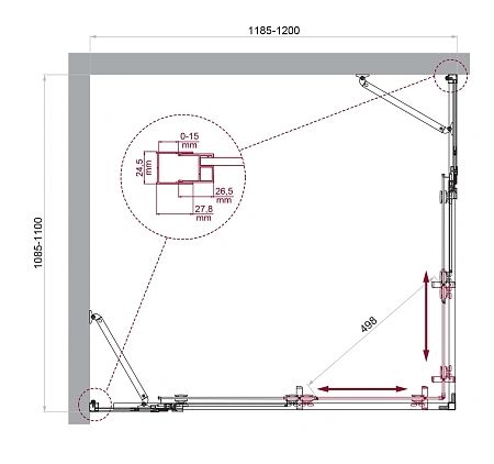 Душевой уголок BelBagno LUCE-AH-22-120/110-C-Cr Душевой уголок BelBagno LUCE-AH-22-120/110-C-Cr