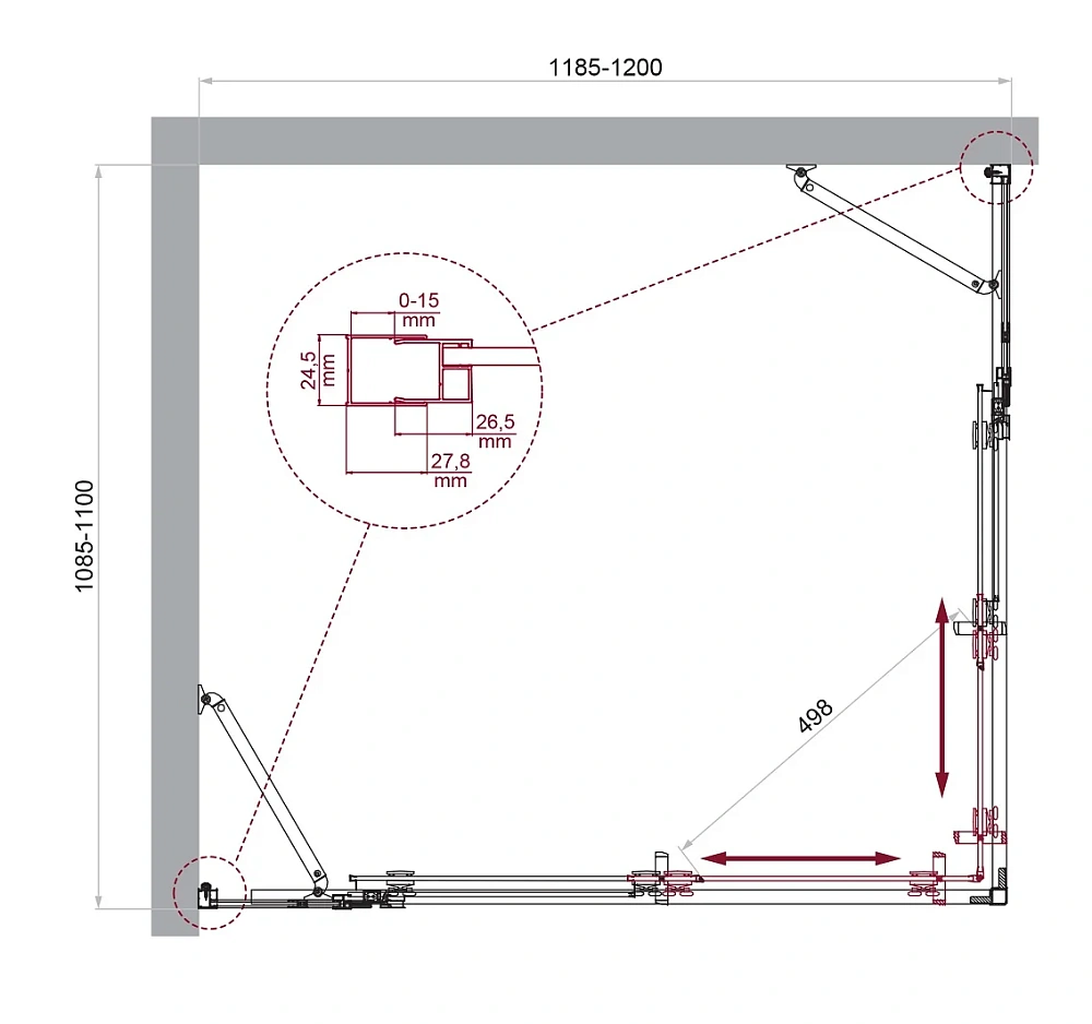 Душевой уголок BelBagno LUCE-AH-22-120/110-C-Cr — Изображение 2