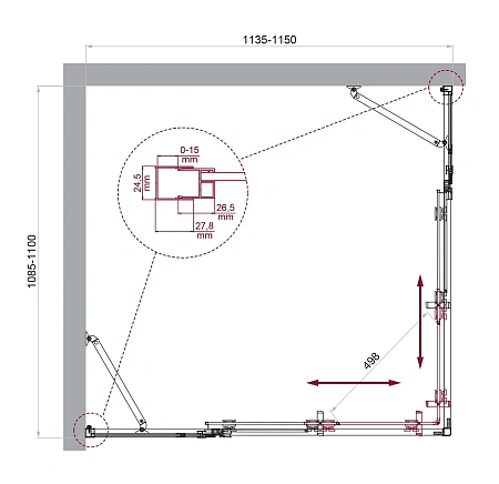 Душевой уголок BelBagno LUCE-AH-22-115/110-C-Cr Душевой уголок BelBagno LUCE-AH-22-115/110-C-Cr