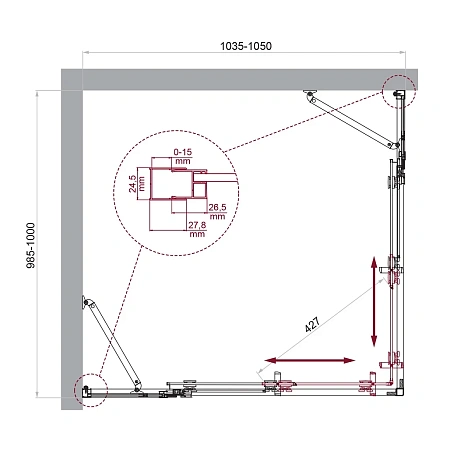 Душевой уголок BelBagno LUCE-AH-22-105/100-C-Cr Душевой уголок BelBagno LUCE-AH-22-105/100-C-Cr