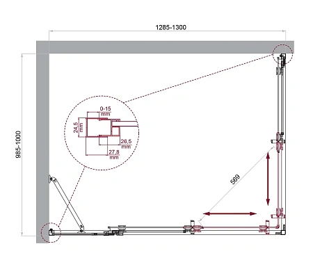 Душевой уголок BelBagno LUCE-AH-21-130/100-C-Cr Душевой уголок BelBagno LUCE-AH-21-130/100-C-Cr