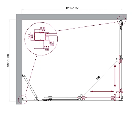 Душевой уголок BelBagno LUCE-AH-21-125/100-C-Cr Душевой уголок BelBagno LUCE-AH-21-125/100-C-Cr