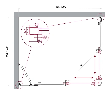 Душевой уголок BelBagno LUCE-AH-21-120/100-C-Cr Душевой уголок BelBagno LUCE-AH-21-120/100-C-Cr