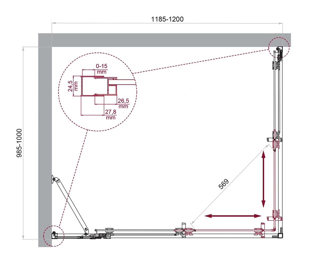 Душевой уголок BelBagno LUCE-AH-21-120/100-C-Cr — Изображение 2