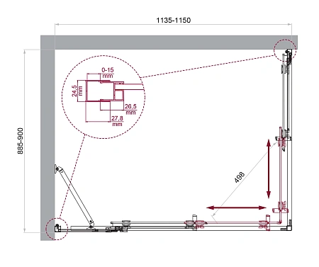 Душевой уголок BelBagno LUCE-AH-21-115/90-C-Cr Душевой уголок BelBagno LUCE-AH-21-115/90-C-Cr