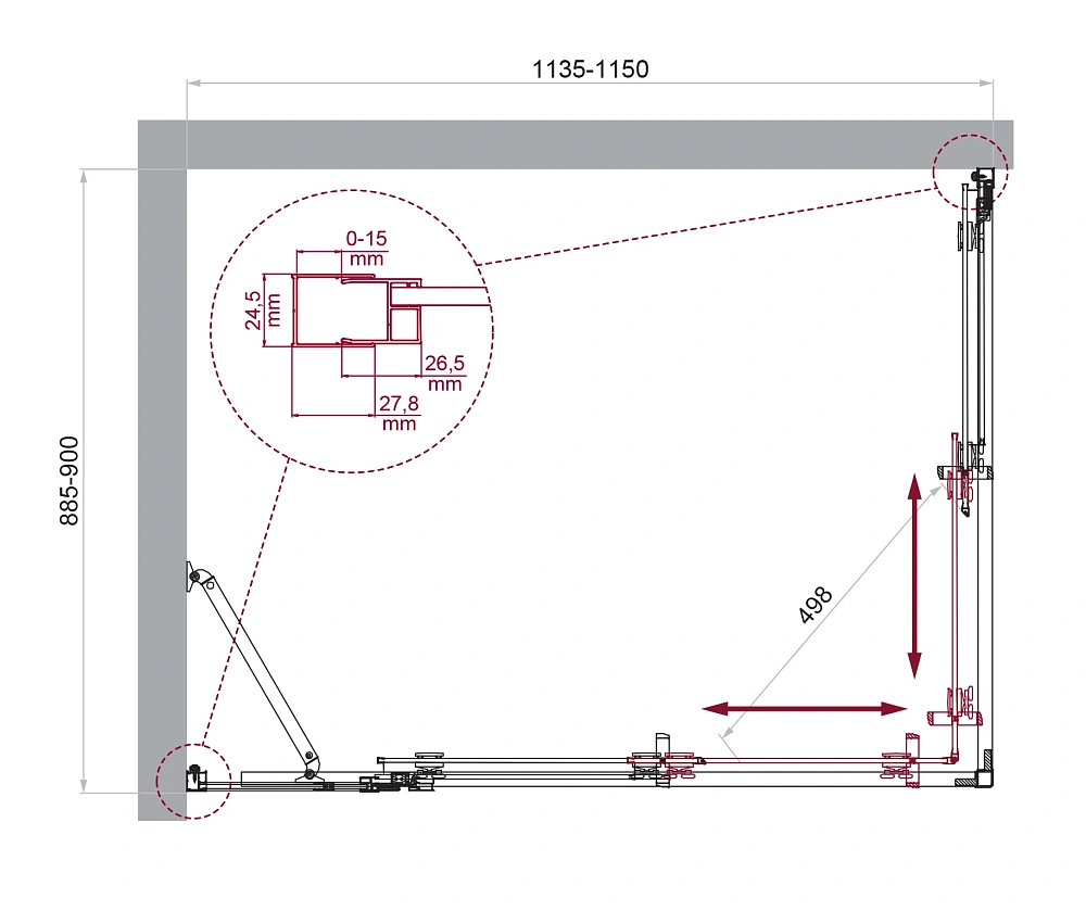 Душевой уголок BelBagno LUCE-AH-21-115/90-C-Cr — Изображение 2