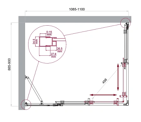 Душевой уголок BelBagno LUCE-AH-21-110/90-C-Cr Душевой уголок BelBagno LUCE-AH-21-110/90-C-Cr