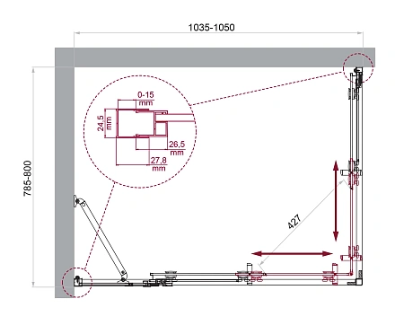 Душевой уголок BelBagno LUCE-AH-21-105/80-C-Cr Душевой уголок BelBagno LUCE-AH-21-105/80-C-Cr