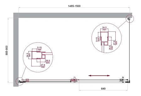 Душевой уголок BelBagno LUCE-AH-1-150/90-C-Cr 1500x900 мм Душевой уголок BelBagno LUCE-AH-1-150/90-C-Cr 1500x900 мм
