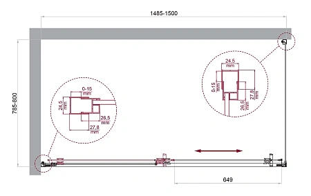 Душевой уголок BelBagno LUCE-AH-1-150/80-C-Cr 1500x800 мм Душевой уголок BelBagno LUCE-AH-1-150/80-C-Cr 1500x800 мм