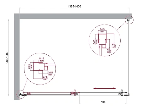 Душевой уголок BelBagno LUCE-AH-1-140/100-C-Cr Душевой уголок BelBagno LUCE-AH-1-140/100-C-Cr