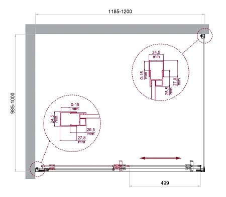 Душевой уголок BelBagno LUCE-AH-1-120/100-C-Cr Душевой уголок BelBagno LUCE-AH-1-120/100-C-Cr