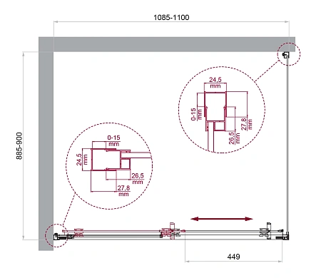 Душевой уголок BelBagno LUCE-AH-1-110/90-C-Cr Душевой уголок BelBagno LUCE-AH-1-110/90-C-Cr