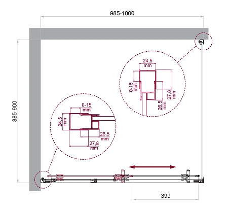 Душевой уголок BelBagno LUCE-AH-1-100/90-C-Cr Душевой уголок BelBagno LUCE-AH-1-100/90-C-Cr