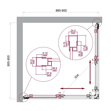 Душевой уголок BelBagno LUCE-A-2-90-C-NERO Душевой уголок BelBagno LUCE-A-2-90-C-NERO