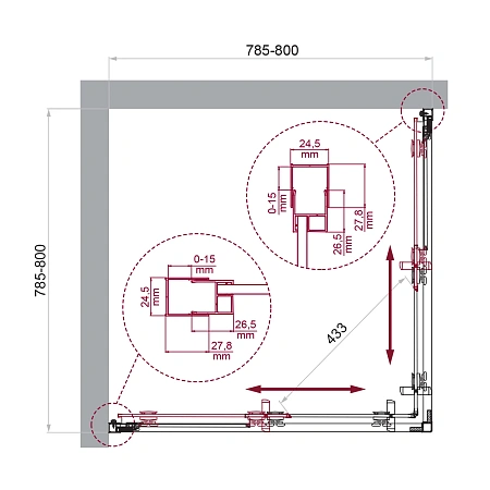 Душевой уголок BelBagno LUCE-A-2-80-C-Cr Душевой уголок BelBagno LUCE-A-2-80-C-Cr