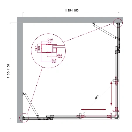 Душевой уголок BelBagno LUCE-A-22-90+25-C-Cr Душевой уголок BelBagno LUCE-A-22-90+25-C-Cr