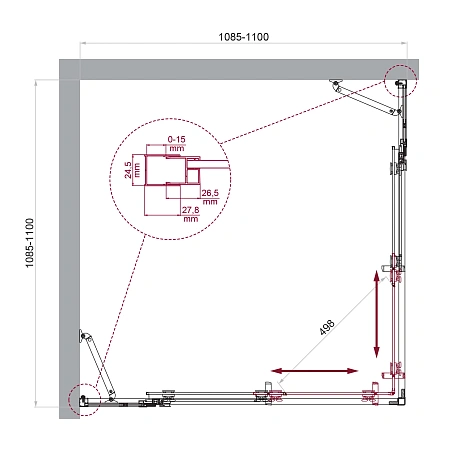 Душевой уголок BelBagno LUCE-A-22-90+20-P-Cr Душевой уголок BelBagno LUCE-A-22-90+20-P-Cr