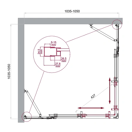 Душевой уголок BelBagno LUCE-A-22-80+25-C-Cr Душевой уголок BelBagno LUCE-A-22-80+25-C-Cr