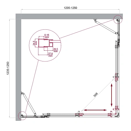 Душевой уголок BelBagno LUCE-A-22-100+25-C-Cr Душевой уголок BelBagno LUCE-A-22-100+25-C-Cr