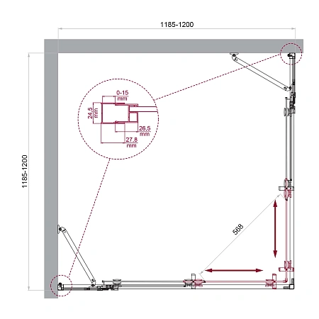Душевой уголок BelBagno LUCE-A-22-100+20-C-Cr Душевой уголок BelBagno LUCE-A-22-100+20-C-Cr