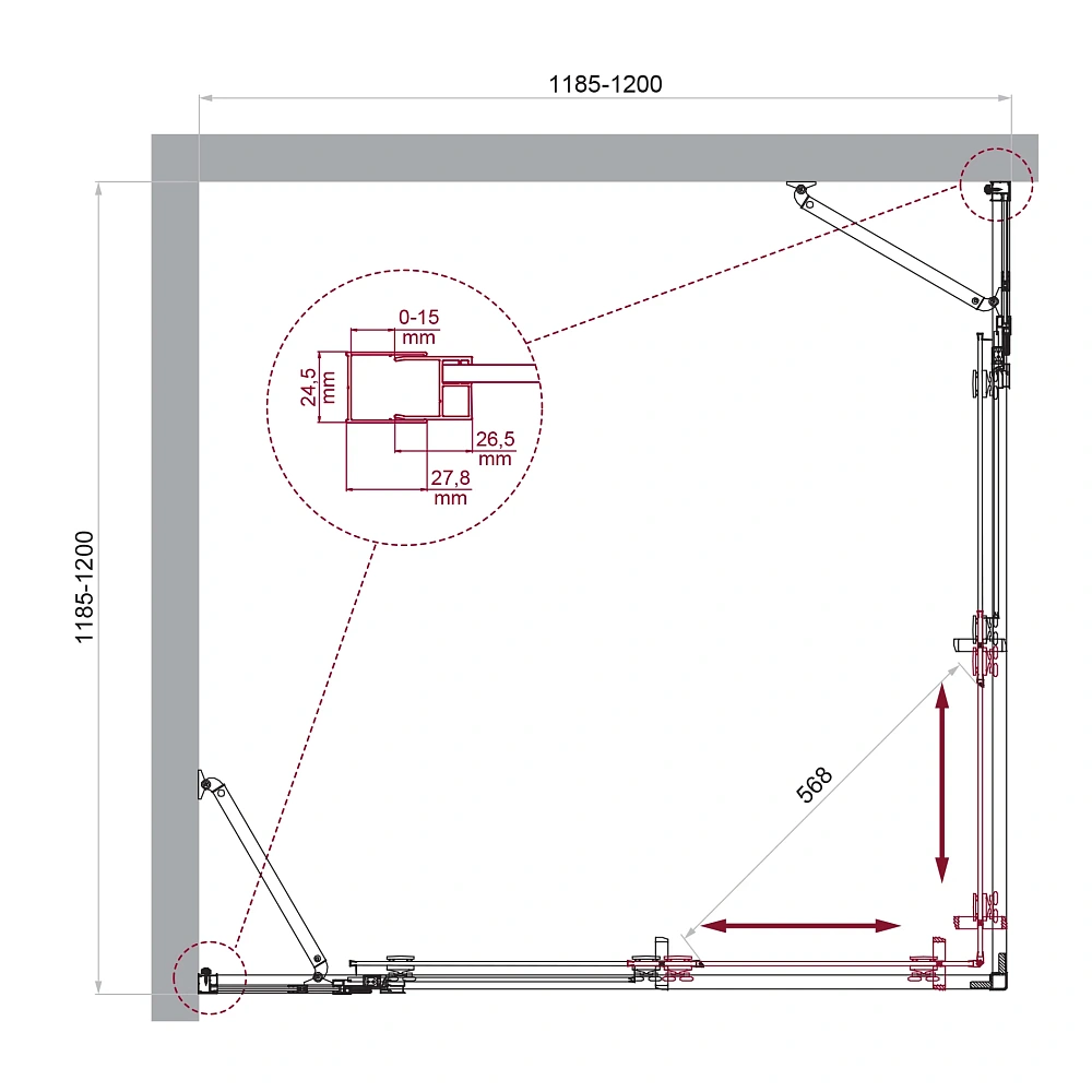 Душевой уголок BelBagno LUCE-A-22-100+20-C-Cr — Изображение 2